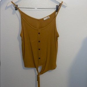 Yellow button down tank top